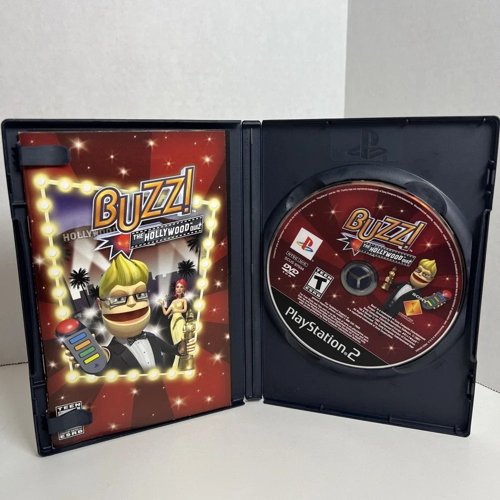 PS2 Buzz The Hollywood Quiz Bundle (Sony 2008)